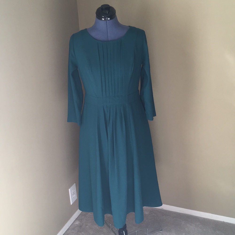 Talbots Peacock Green Midi Dress Size 2